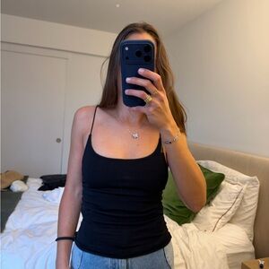 DISSH Black Tank Top with Spaghetti Straps